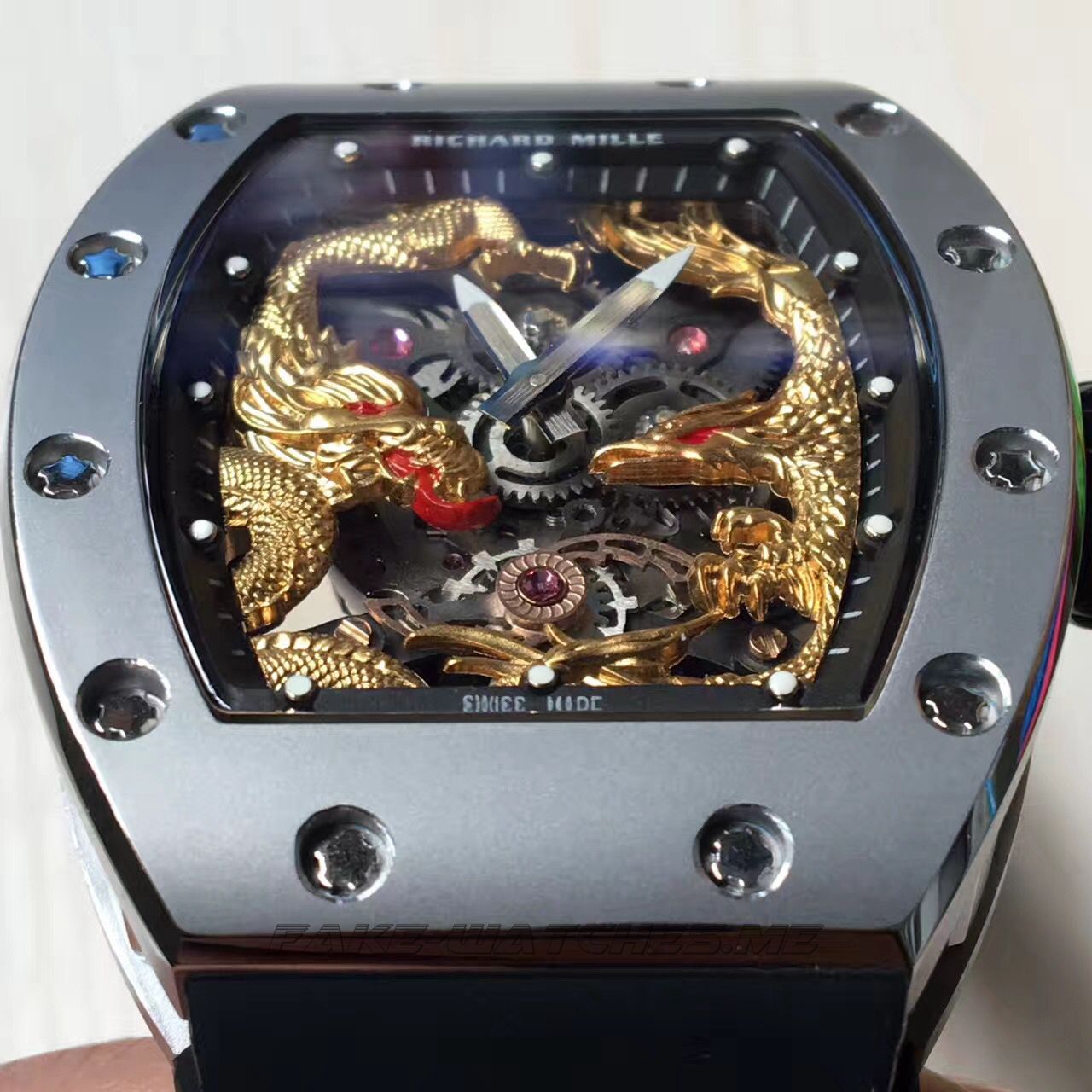Richard Mille RM57-01 Jackie Chan Stainless Steel Yellow Gold Dial